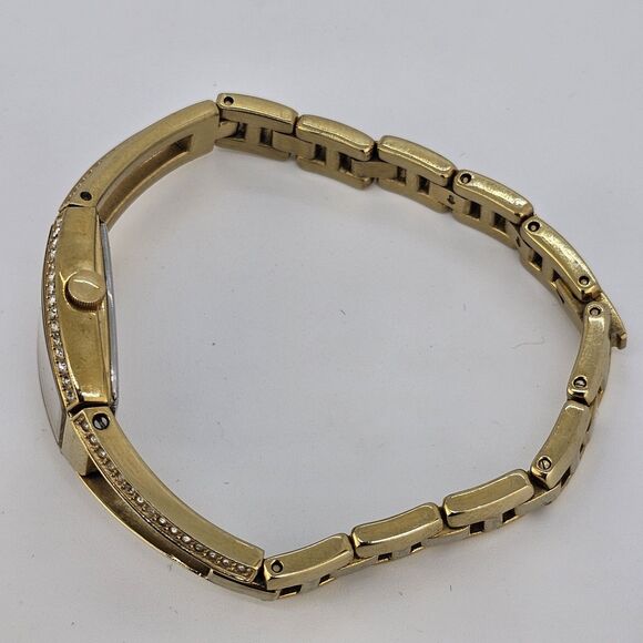 Guess Women's Watch 18MM Gray Dial Crystal Bezel Gold Bracelet 6" New Battery - Picture 11 of 13